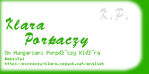 klara porpaczy business card